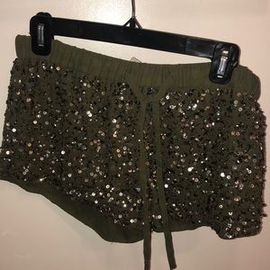 Guess Olive sequin shorts BNWT small